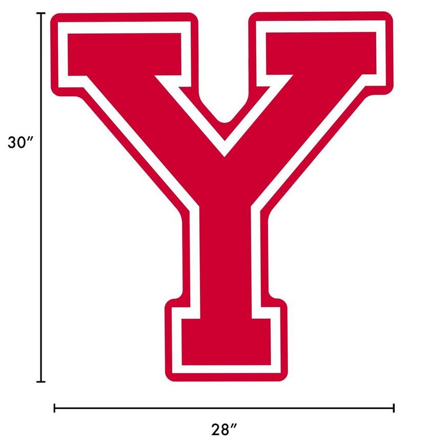 Red Collegiate Letter (Y) Corrugated Plastic Yard Sign, 30in
